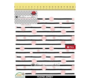 Jersey - Frl. von Julie Punkte rosa schwarz gestreift